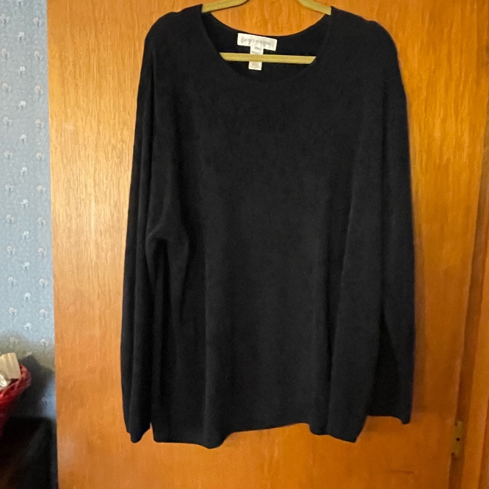 3X Jones NY Black Sweater with Blue Pattern